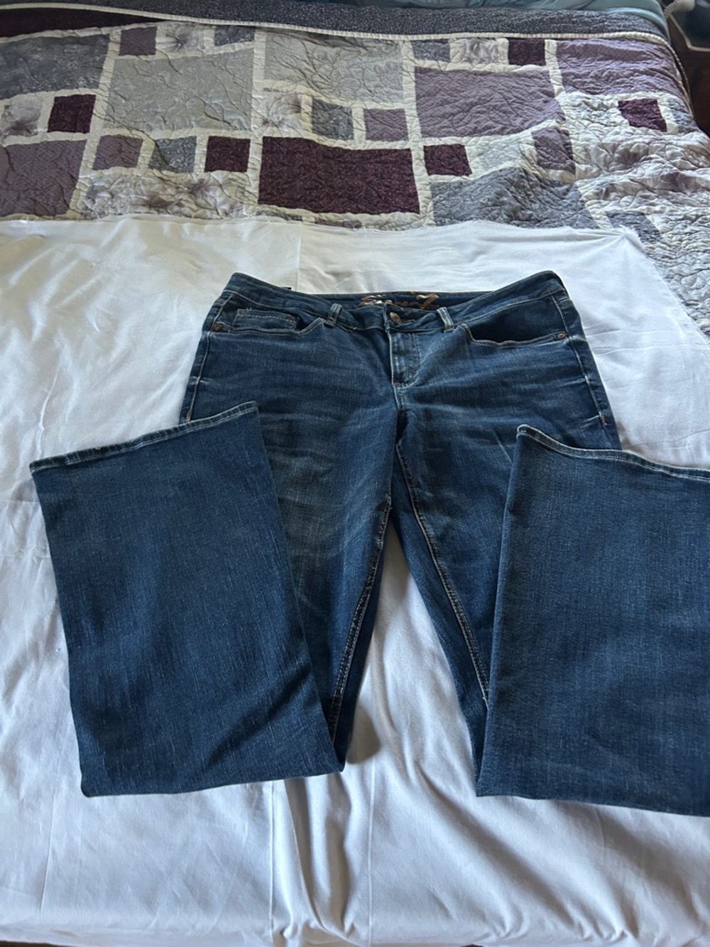 Seven7 Women's Dark Blue Bootcut Jeans